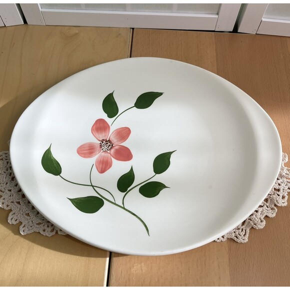 Oval Platter Blue Ridge Floral Peggy Pattern 12" Hand Painted - Picture 2 of 11